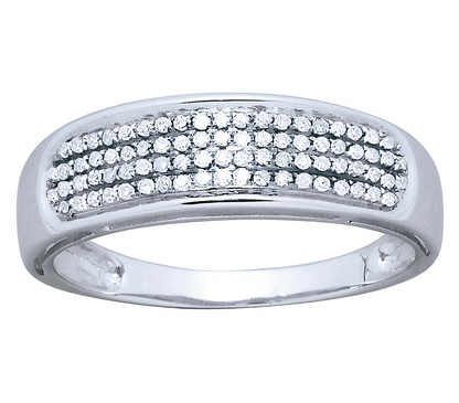 4 row diamond wedding ring