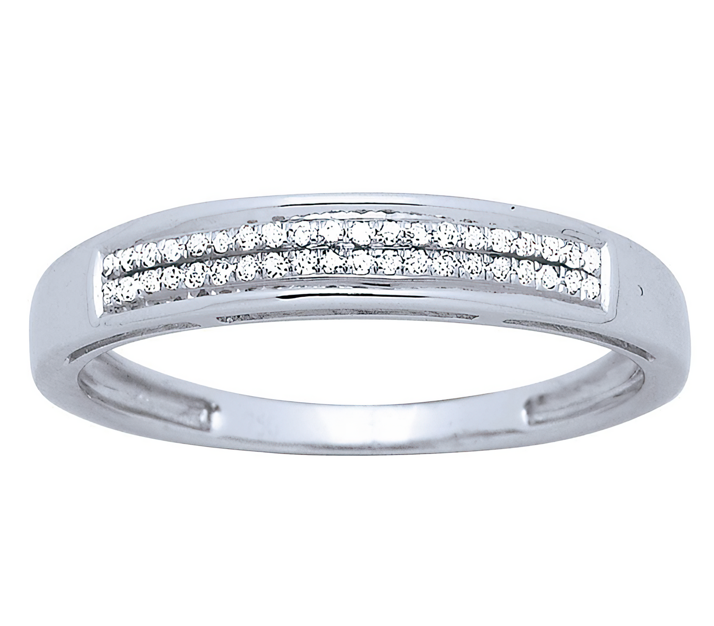 2 row diamond wedding ring