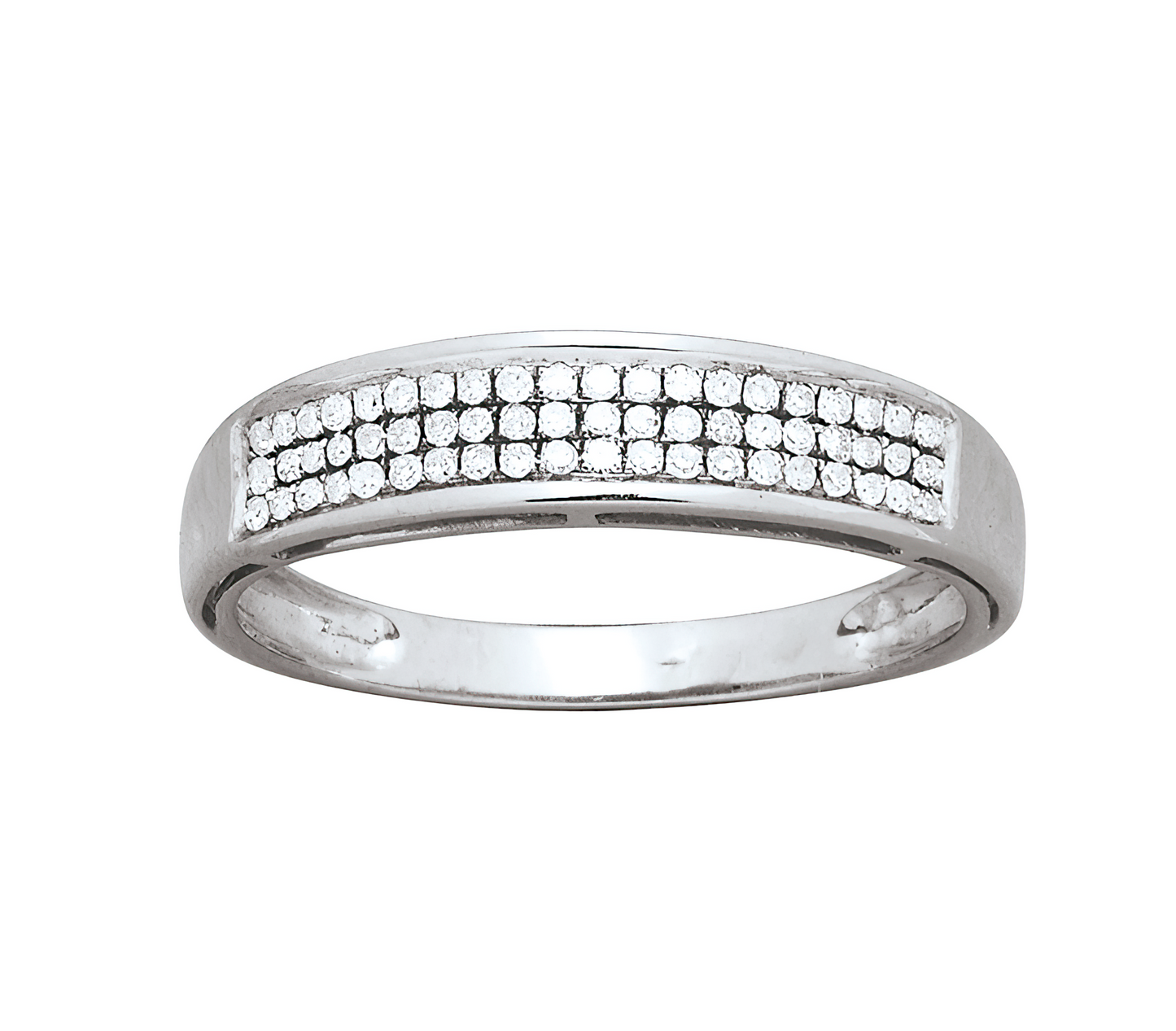 3 row diamond wedding ring
