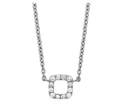 Collier motif carré diamants