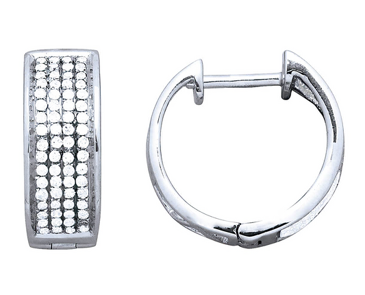4 row diamond hoop earrings