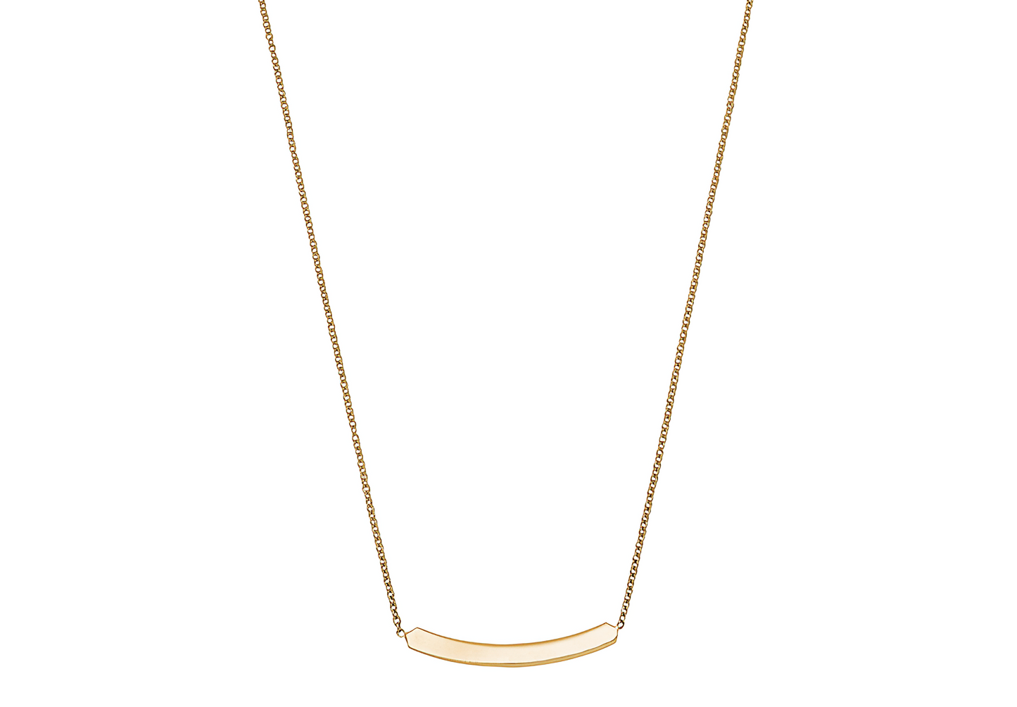 Curved gold necklace