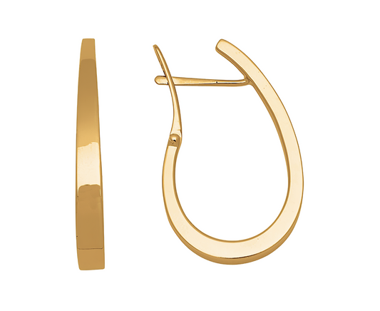 Gold oval hoop earrings