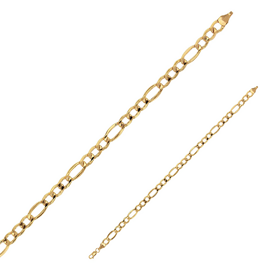 Bracelet maille alternée or 9 carats