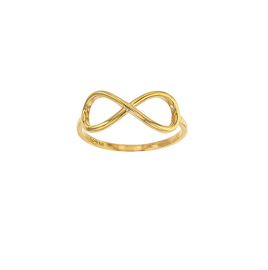 anillo infinito de oro de 9 quilates